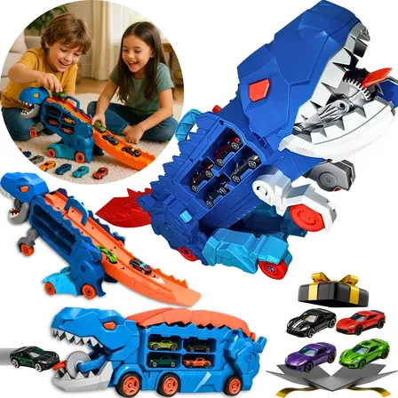 Caminhão Dinossauro Pista Lançador Carrinho Infantil Colecao