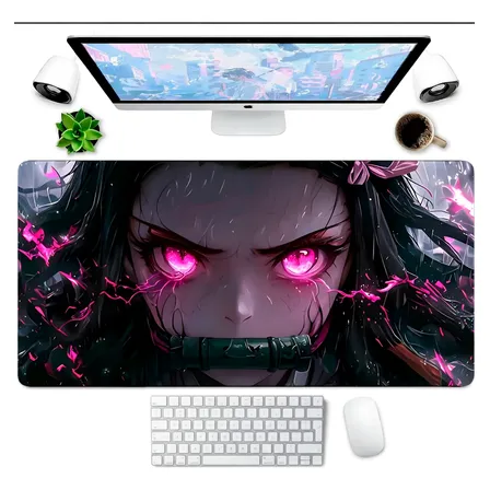 Mousepad Gamer Antiderrapante Extra Grande Oriental Jogos Nezuko 90x40cm