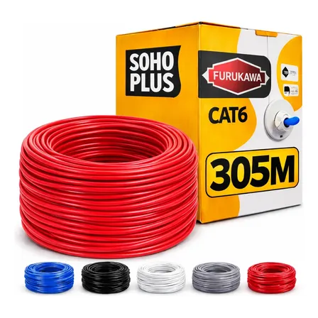 Cabo Rede Furukawa Soho Plus Cat6 305m Cmx U/utp Anti-chamas