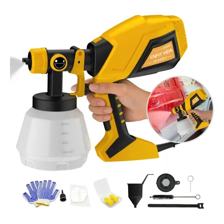 Pistola De Pintura Hvlp Portátil 1000ml 650w Fio De 2m