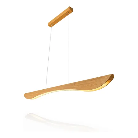 Lustre Pendente Linear Madeira Led 3000k Albero Pienza