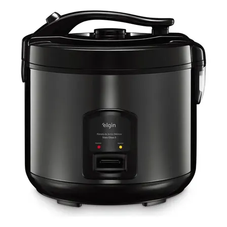 Elgin Visio Glass Panela De Arroz Elétrica 5 Xícaras 400w Preto 220v 60hz