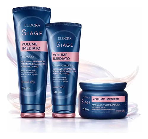 Kit Shampoo, Condicionador E Máscara Siage Volume Imediato