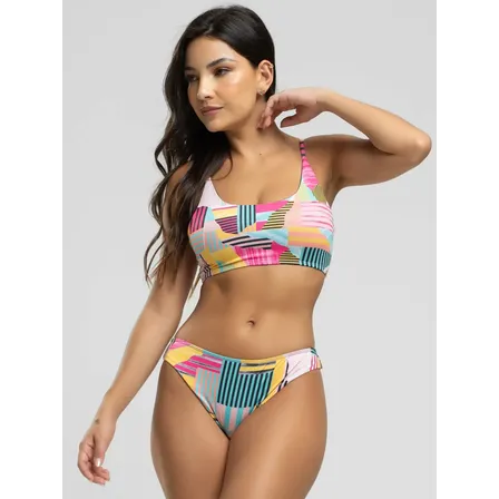 Biquini Top Faixa Bojo Removivel Calcinha Comum Moda Praia