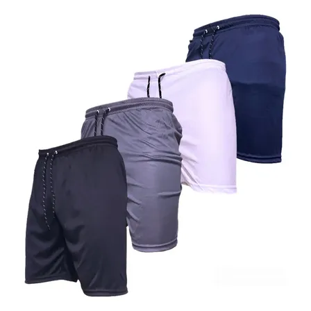 Kit 4 Shorts Plus Size Masculina Academia Calção Esportivo Kit 4 Cores Sortidas Lisa G2 - 48