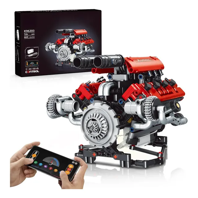 Camewin Conjunto De Blocos De Construção De Motor V8 660 Pcs 660 Motor V-8