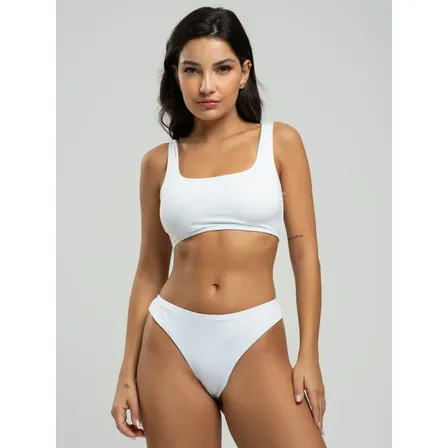 Biquine Top Regata Fio Duplo Moda Praia Proteção Solar Uv50+