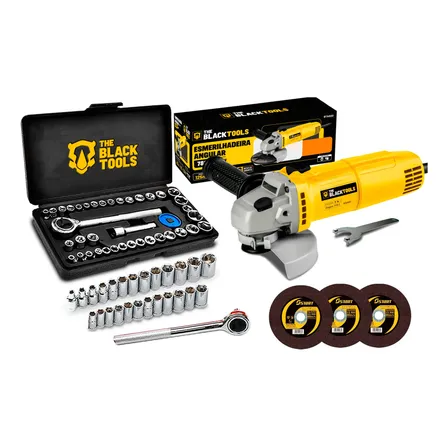 Lixadeira Esmerilhadeira Profissional 4.1/2 Com Jogo 40 Pçs