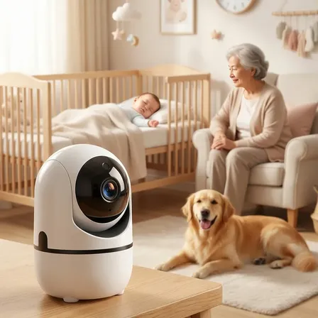 Câmera Wifi Babá Eletrônica Pet 360° Visão Noturna Segurança