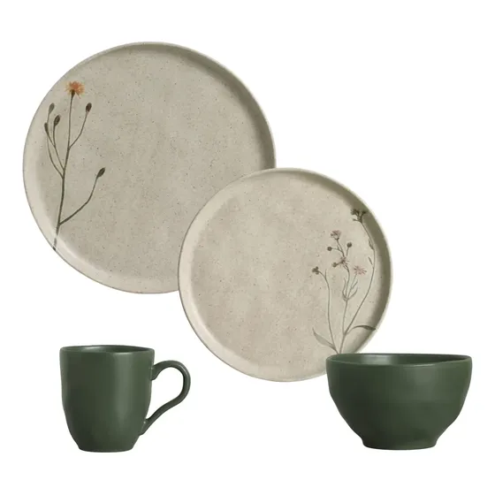 Aparelho De Jantar 16 Pçs Bio Stoneware Porto Brasil