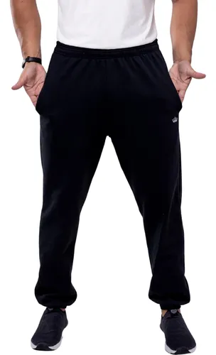 Calça Moletom Masculina Jogger Básica Lisa Reforçada Bolsos