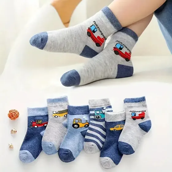 Kit 12 Pares Meia Infantil Premium Cano Alto 0 A 10 Anos