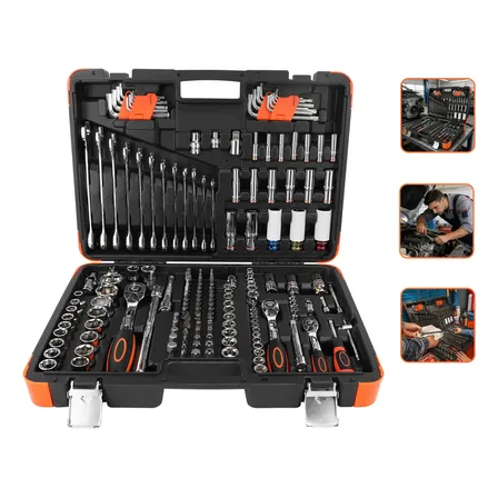 Kit Jogo De Ferramentas Oficina 222 Itens Cr-v Master Maleta
