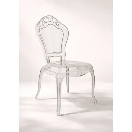 Cadeira Louis Mesa Jantar Transparente Acrílica Barroco Casa