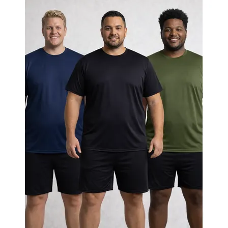 Kit 3 Camiseta Dry Fit Plus Size Big Grande Anti Suor Lisa