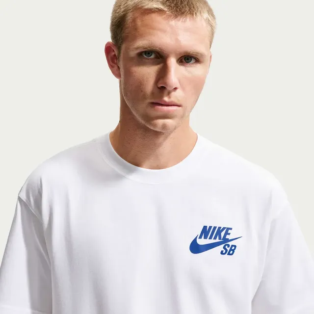 Camiseta Nike Sb Masculina Branco/azul Escuro M