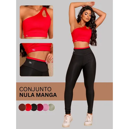 Conjunto De Academia Feminino Nula Manga Zero Transparência