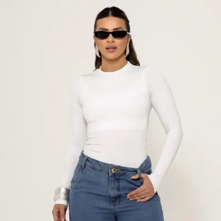 Blusa Feminina Manga Longa Suplex Premium Forro Duplo