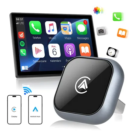 Adaptador 2 Em 1 Sem Fio Plug Play Carplay E Android Auto