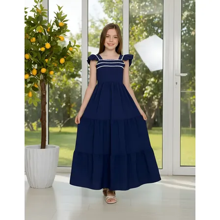Vestido Longo Infantil Juvenil Três Marias Rodado 10 Ao 16