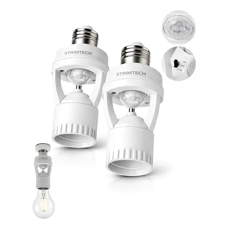 Kit 2 Sensores De Presença Iluminação Lâmpada Soquete E27