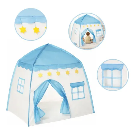 Barraca Tenda Cabana Infantil Toca Casinha Azul Menino