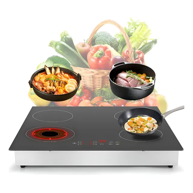 Fogao Cooktop De Indução 4 Bocas Eletrico Portatil 7000w Preto 220v