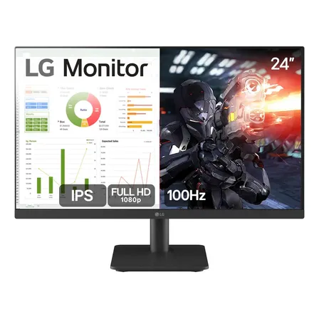 Monitor Pc Gamer Lg 24 Ips, Full Hd, 100hz, Hdmi -24ms500-b