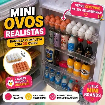 Itens P/ Mini Brands Realistas Ovo Bandeja - Geladeirinha