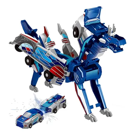 Carrinho Transformável Dinossauro 2 Em 1 Magnético