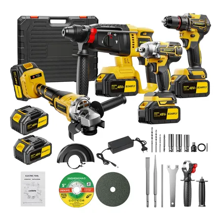 Kit 4 Em 1 Ferramentas Elétricas Profissional Com Baterias