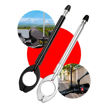 Antena Corta Pipa Guidão Moto Retrátil 7 Estágios Inox 60cm