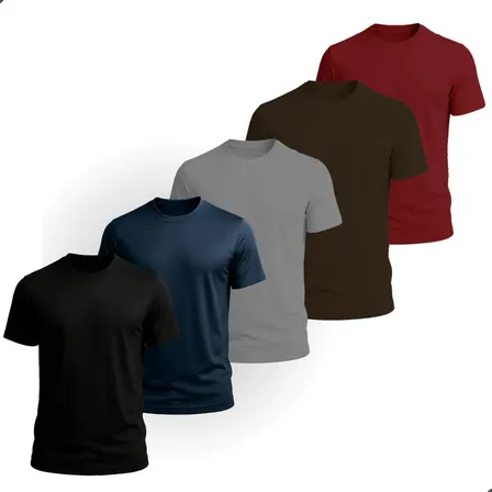 Kit 5 Camisetas Dry Fit Masculina Lisa Academia E Treino