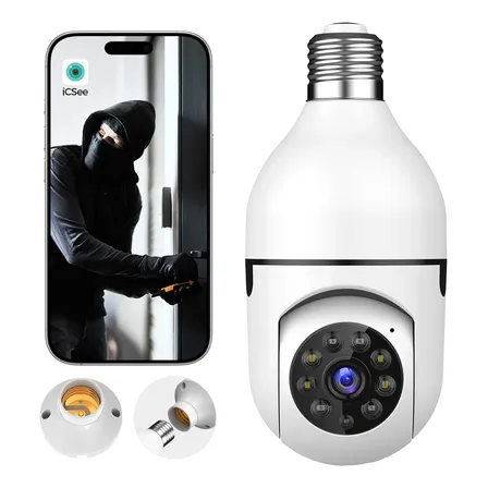 Câmera De Segurança Lâmpada 2mp Interna Externa Wi-fi 360°