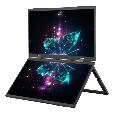 Monitor Portátil Duplo 15.6 Full Hdcom Bolsa Telas Dobráveis Preto 127/220v