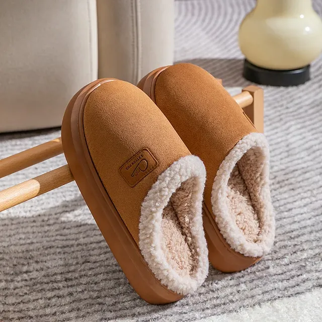 Chinelo Pantufa De Inverno Quente Com Forro De Lã Macio