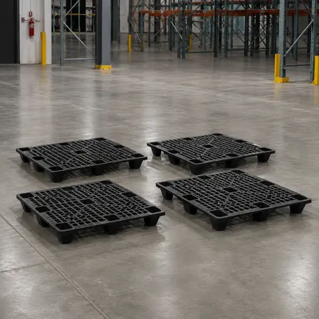 Kit 4 Pallet Plástico Preto 1,00x1,20 Logística Reforçado