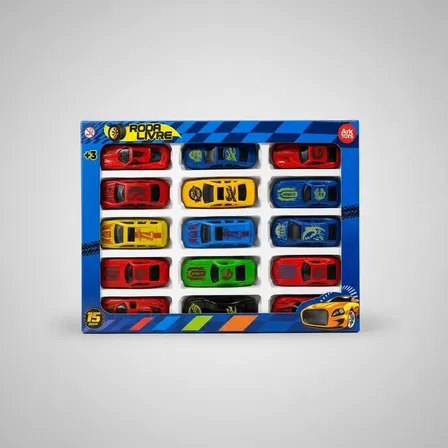 Kit 15 Carrinhos Coleçao Roda Livre Miniatura Carros Diverso