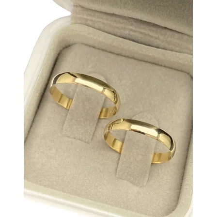 Par De Alianças Ouro 18k 750 Legítimo Abaulada 3mm