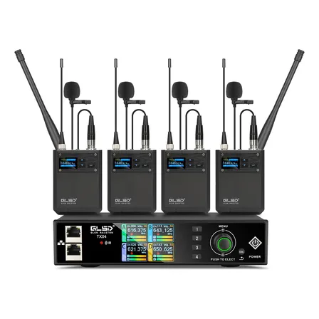 Microfone Sem Fio Duplo Uhf Lapela Condensador Tx04-01 Preto