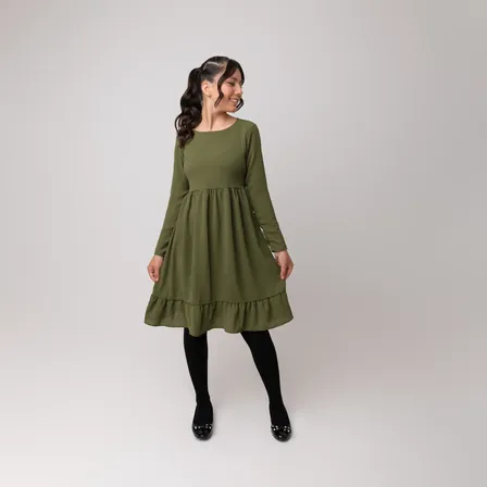 Vestido Infantil Menina Midi Manga Longa Frio/inverno Casual
