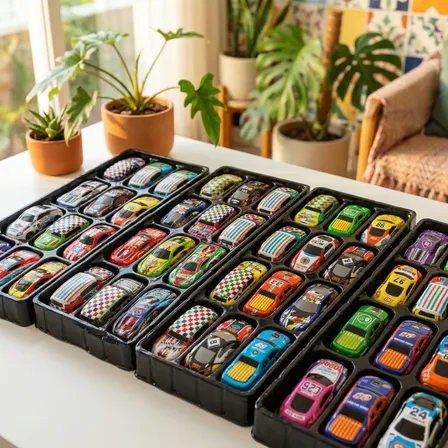 Kit 48 Carrinhos Miniatura Fricção Caixa Pista Sortidos 1:64