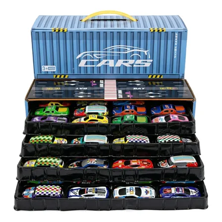 Kit 48 Carrinhos Miniatura Fricção Caixa Pista Sortidos 1:64
