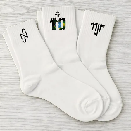 Kit 3 Pares Fit Neymar Jr Cano Médio Academia Estilo Jogador