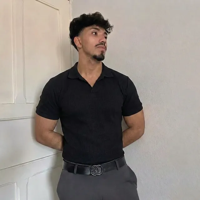 Camiseta Gola Polo Masculina Minimalista Tecido Texturizado