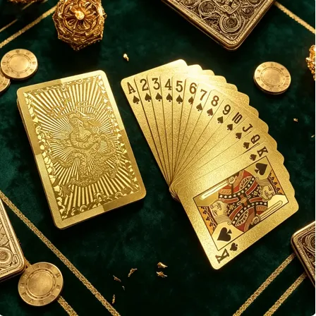 Baralho Luxo Cartas De Poker Metálicas Douradas Dourado