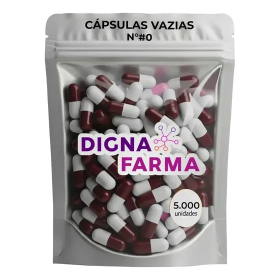 5000 Cápsulas Vazias De Gelatina Vinho E Branca N° 0