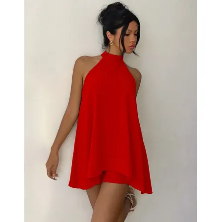 Conjunto Feminino Vestido Soltinho Frente Unica Short Verão