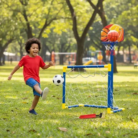 Trave De Futebol Infantil Golzinho Portatil 2em1 Basquete