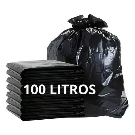 Saco De Lixo Reforçado 100l P5 Resistente Econômico 100 Unid
